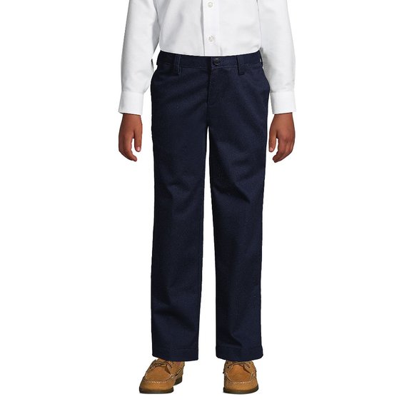NWT LANDS' END IRON KNEE STAIN/WRINKLE RESISTANT CHINO PANTS NAVY 5 - Picture 1 of 10